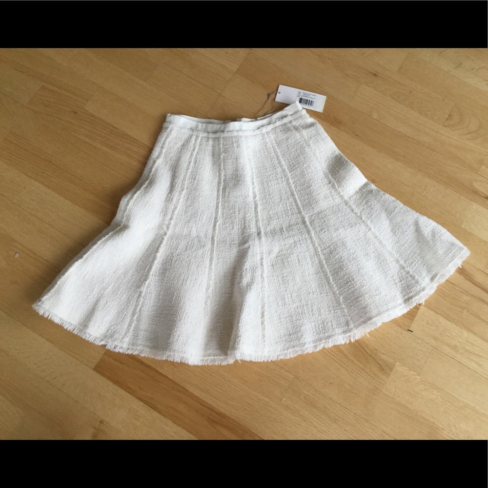 Rebecca Taylor tweed skirt with leather trim